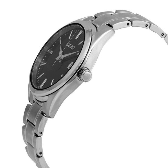 NWT Authentic Seiko Essentials Quartz Black Dial Men's Watch - Picture 2 of 3